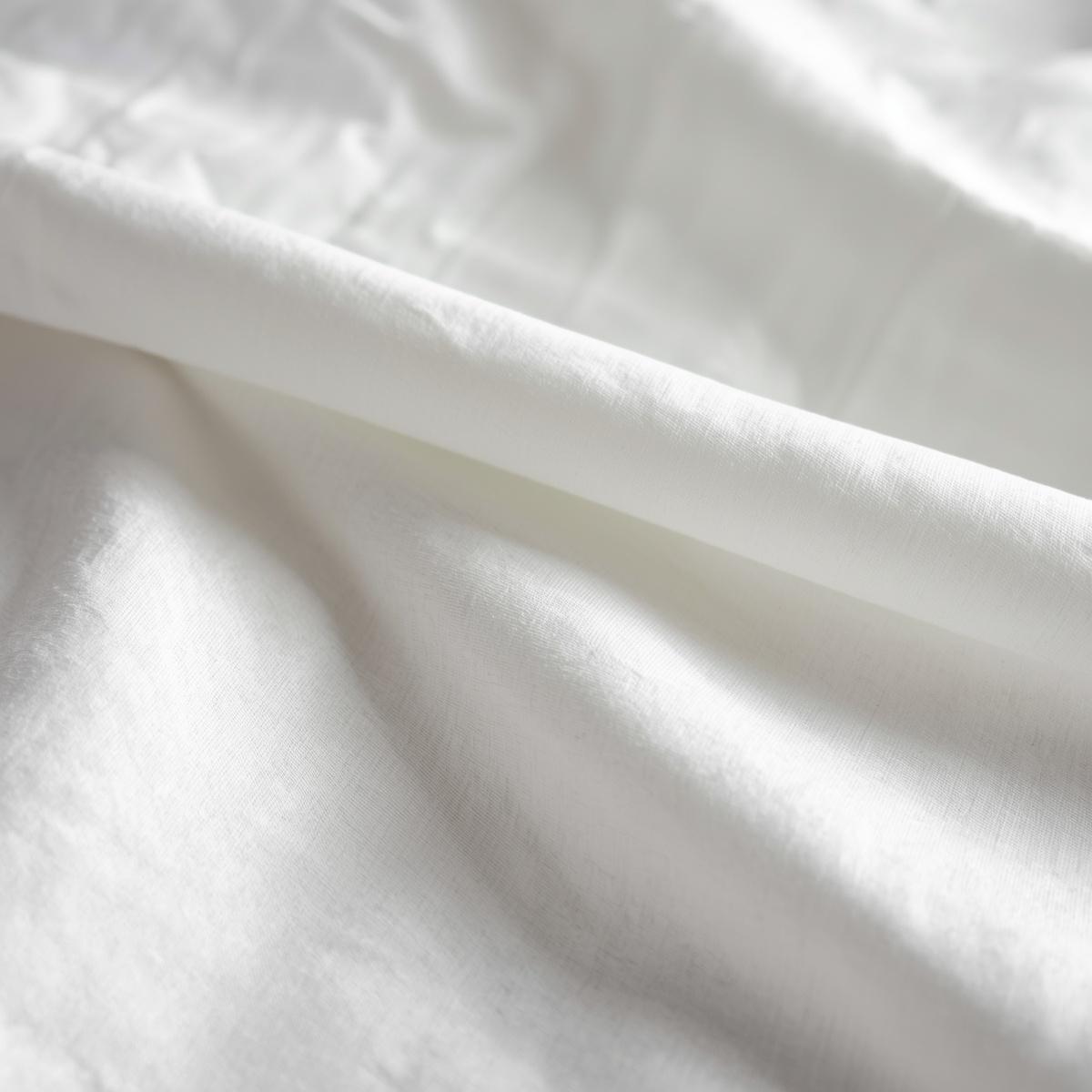 flat cotton percale fabric texture, crisp white cotton weave, smooth breathable textile surface, clean natural lighting, minimalist bedding aesthetic